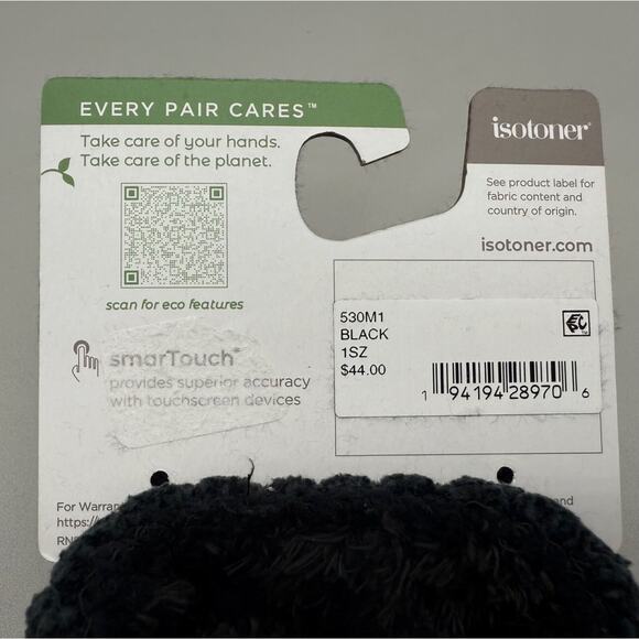 Isotoner Gloves Signature Women's One Size Chenille Cable-Knit Black NEW NWT - Picture 7 of 8